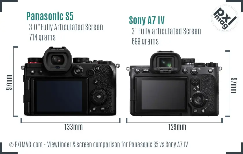 Panasonic S5 vs Sony A7 IV Screen and Viewfinder comparison
