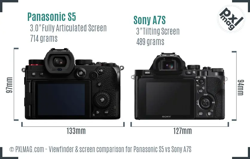 Panasonic S5 vs Sony A7S Screen and Viewfinder comparison