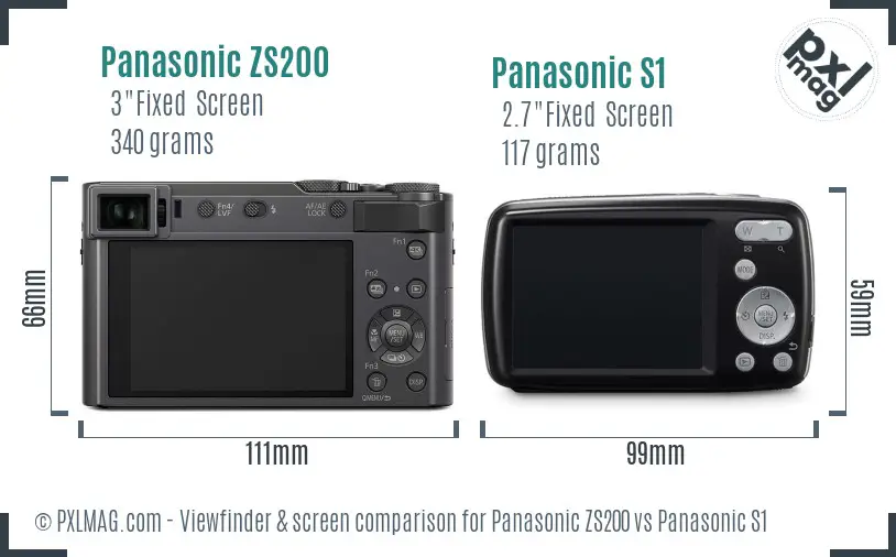 Panasonic ZS200 vs Panasonic S1 Screen and Viewfinder comparison Panasonic ZS200 vs Panasonic S1 Screen and Viewfinder comparison