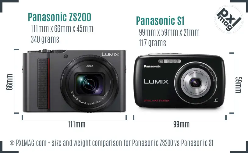 Panasonic ZS200 vs Panasonic S1 size comparison Panasonic ZS200 vs Panasonic S1 size comparison