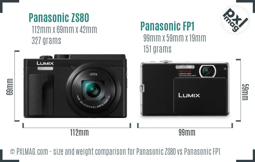 Panasonic ZS80 vs Panasonic FP1 size comparison