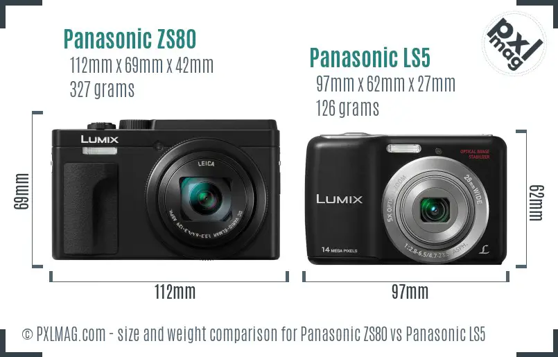 Panasonic ZS80 vs Panasonic LS5 size comparison