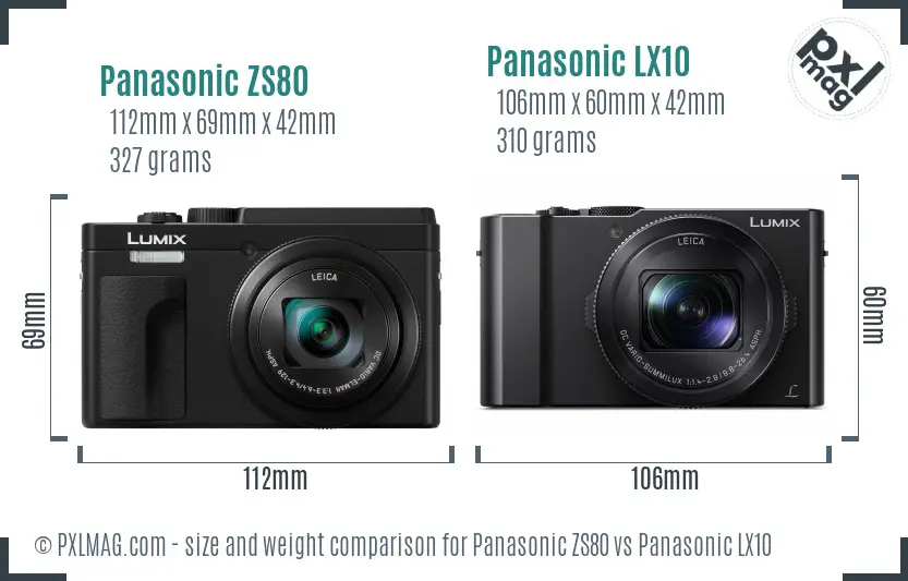 Panasonic ZS80 vs Panasonic LX10 size comparison Panasonic ZS80 vs Panasonic LX10 size comparison