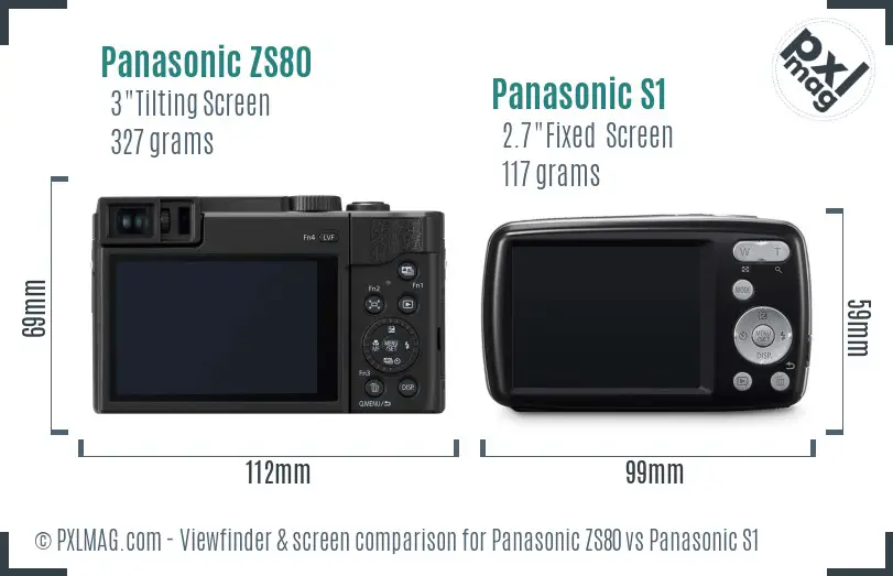 Panasonic ZS80 vs Panasonic S1 Screen and Viewfinder comparison