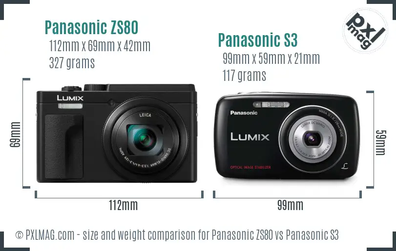 Panasonic ZS80 vs Panasonic S3 size comparison