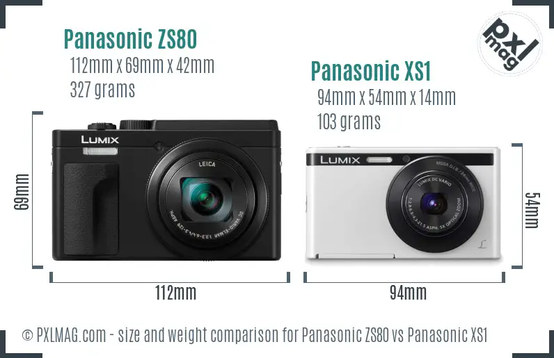 Panasonic ZS80 vs Panasonic XS1 size comparison