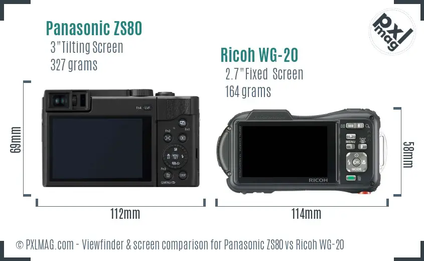 Back screen comparison of both cameras