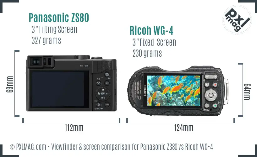 Panasonic ZS80 vs Ricoh WG-4 Screen and Viewfinder comparison Panasonic ZS80 vs Ricoh WG-4 Screen and Viewfinder comparison