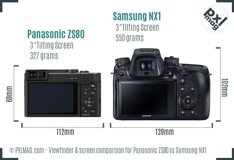 Panasonic ZS80 vs Samsung NX1 Screen and Viewfinder comparison Panasonic ZS80 vs Samsung NX1 Screen and Viewfinder comparison