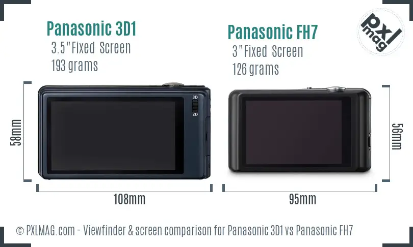 Panasonic 3D1 vs Panasonic FH7 Screen and Viewfinder comparison