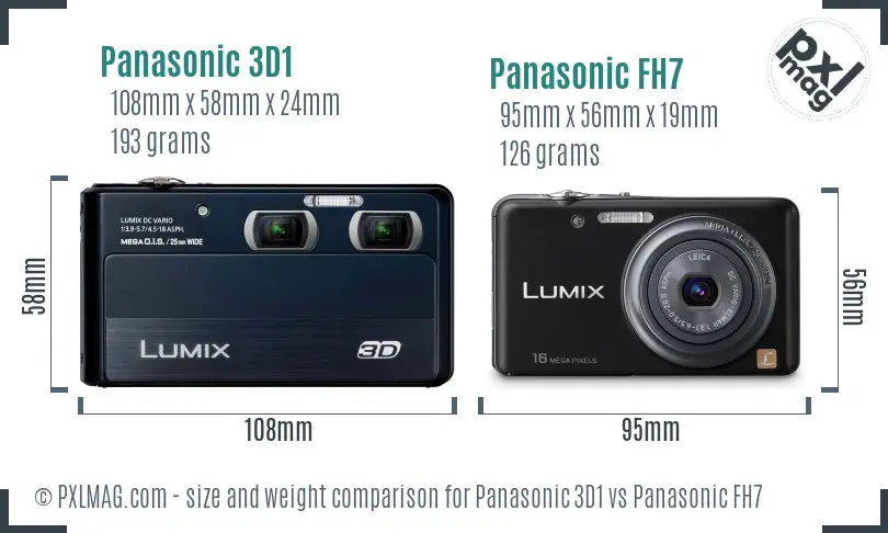 Panasonic 3D1 vs Panasonic FH7 size comparison