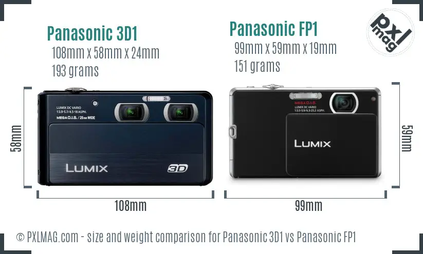 Panasonic 3D1 vs Panasonic FP1 size comparison