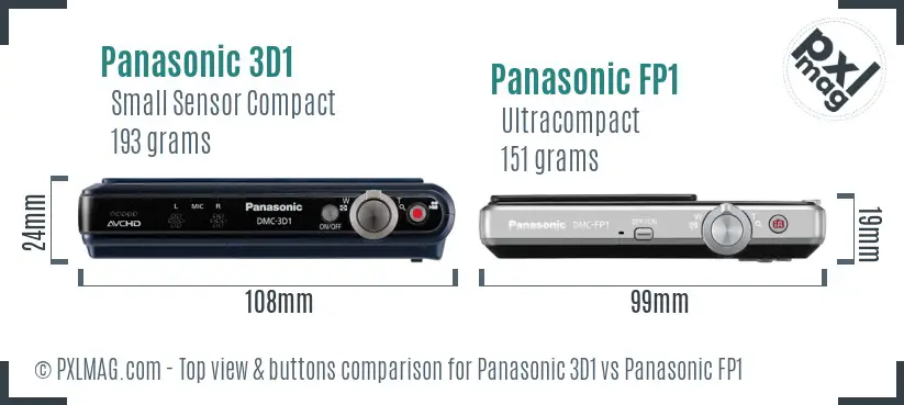 Panasonic 3D1 vs Panasonic FP1 top view buttons comparison