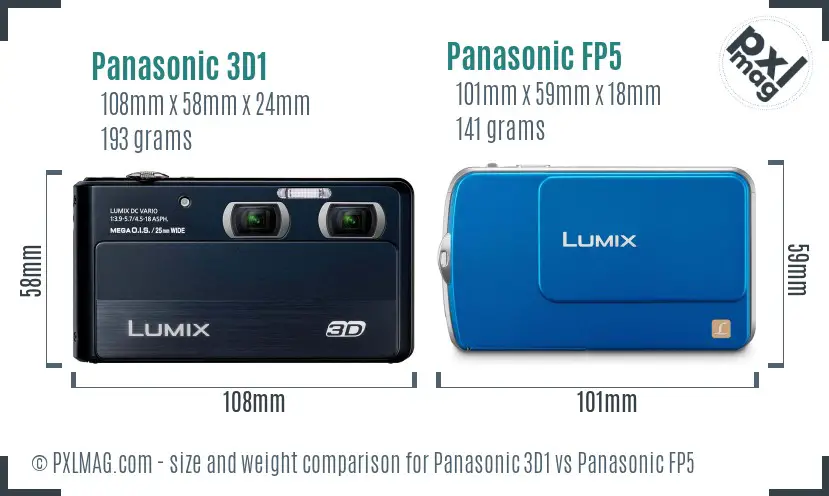 Panasonic 3D1 vs Panasonic FP5 size comparison