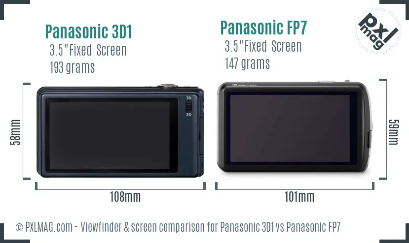Panasonic 3D1 vs Panasonic FP7 Screen and Viewfinder comparison