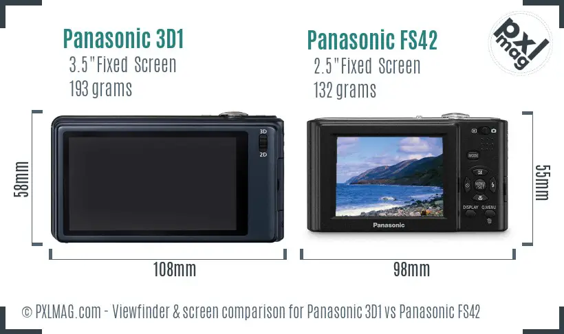 Panasonic 3D1 vs Panasonic FS42 Screen and Viewfinder comparison
