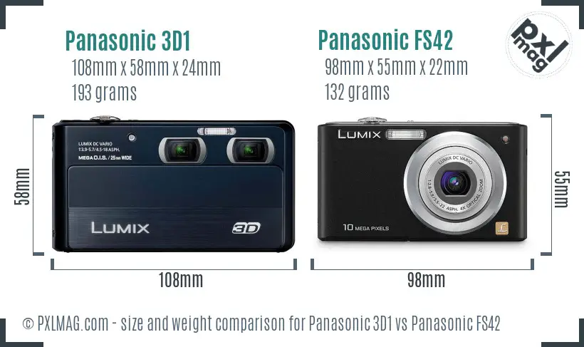 Panasonic 3D1 vs Panasonic FS42 size comparison