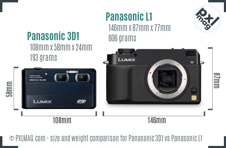 Panasonic 3D1 vs Panasonic L1 size comparison