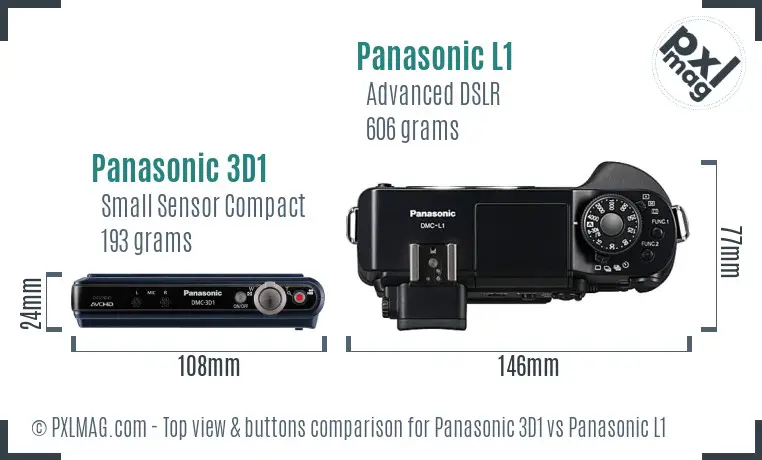 Panasonic 3D1 vs Panasonic L1 top view buttons comparison