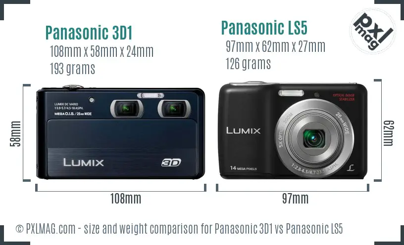 Panasonic 3D1 vs Panasonic LS5 size comparison Panasonic 3D1 vs Panasonic LS5 size comparison