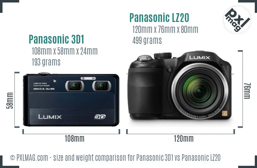 Panasonic 3D1 vs Panasonic LZ20 size comparison Panasonic 3D1 vs Panasonic LZ20 size comparison