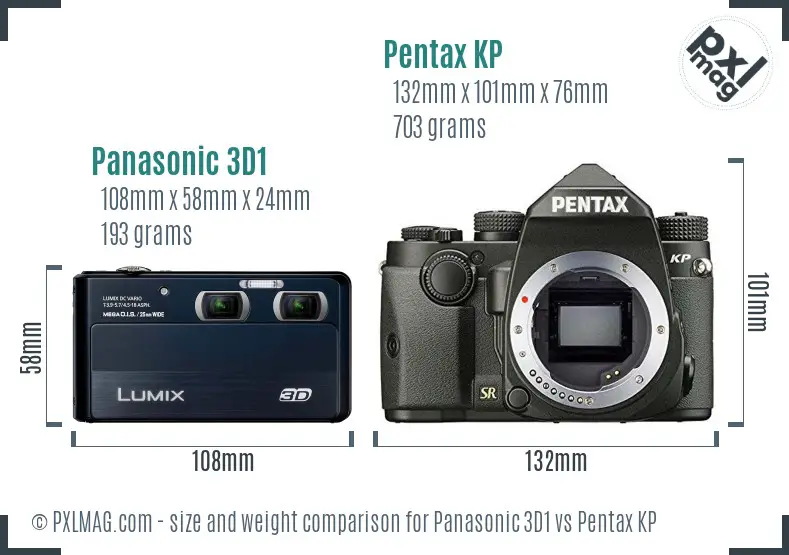 Panasonic 3D1 vs Pentax KP size comparison