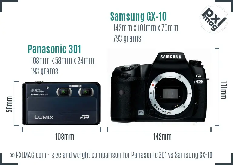 Panasonic 3D1 vs Samsung GX-10 size comparison Panasonic 3D1 vs Samsung GX-10 size comparison