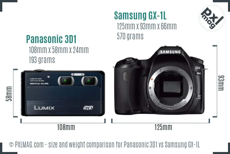 Panasonic 3D1 vs Samsung GX-1L size comparison