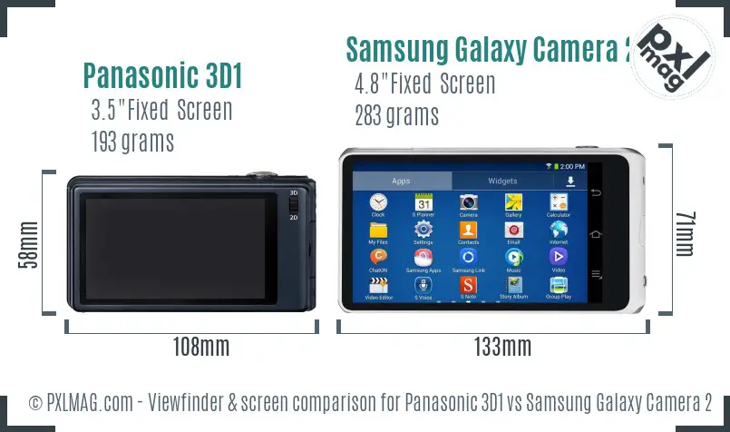 Panasonic 3D1 vs Samsung Galaxy Camera 2 Screen and Viewfinder comparison