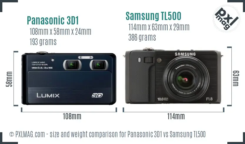 Panasonic 3D1 vs Samsung TL500 size comparison Panasonic 3D1 vs Samsung TL500 size comparison