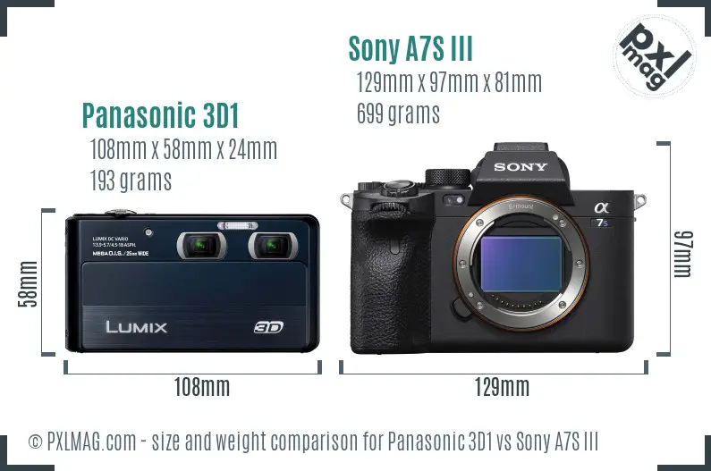 Panasonic 3D1 vs Sony A7S III size comparison Panasonic 3D1 vs Sony A7S III size comparison