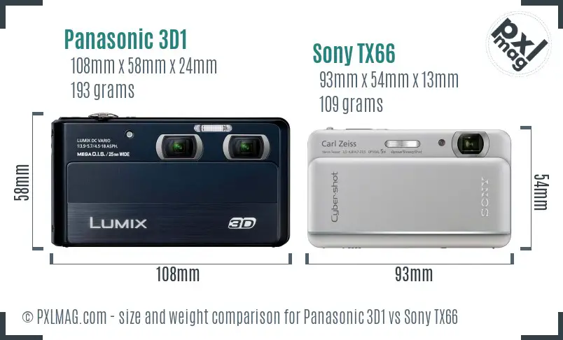 Panasonic 3D1 vs Sony TX66 size comparison