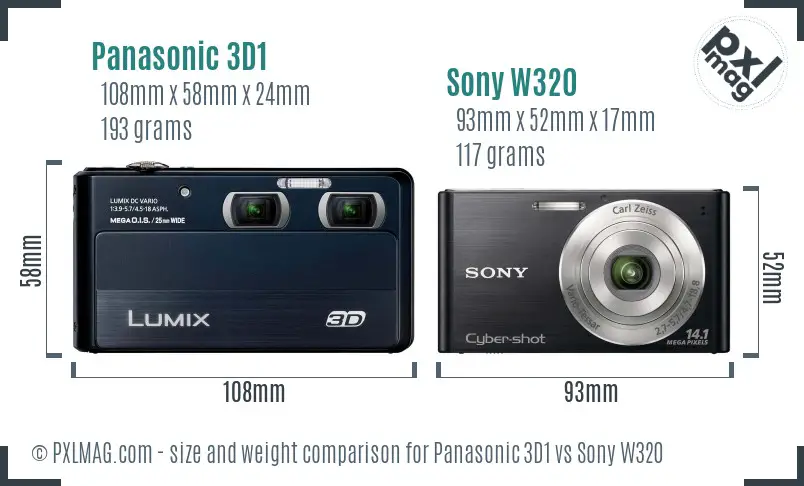 Panasonic 3D1 vs Sony W320 size comparison Panasonic 3D1 vs Sony W320 size comparison