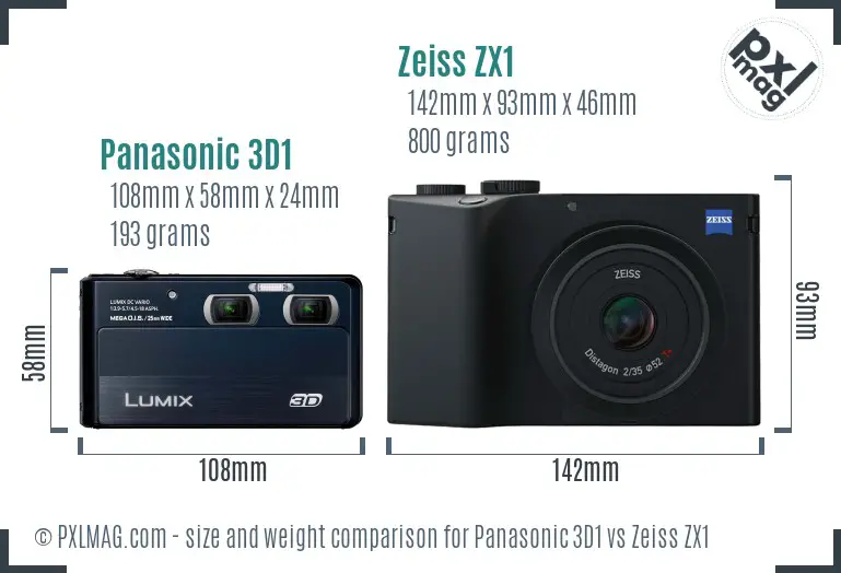 Panasonic 3D1 vs Zeiss ZX1 size comparison Panasonic 3D1 vs Zeiss ZX1 size comparison