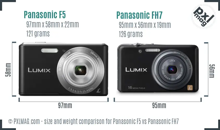Panasonic F5 vs Panasonic FH7 size comparison
