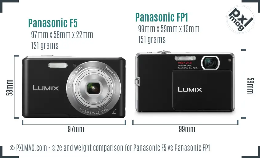 Panasonic F5 vs Panasonic FP1 size comparison