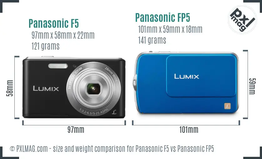 Panasonic F5 vs Panasonic FP5 size comparison