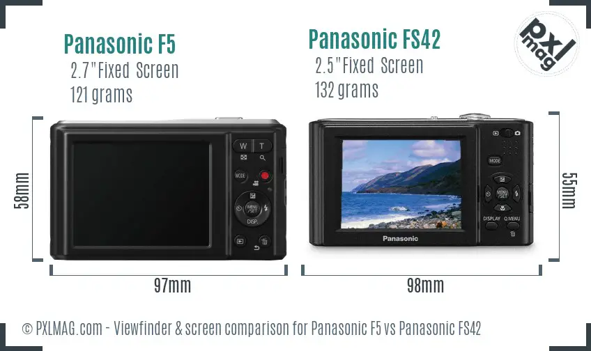 Panasonic F5 vs Panasonic FS42 Screen and Viewfinder comparison