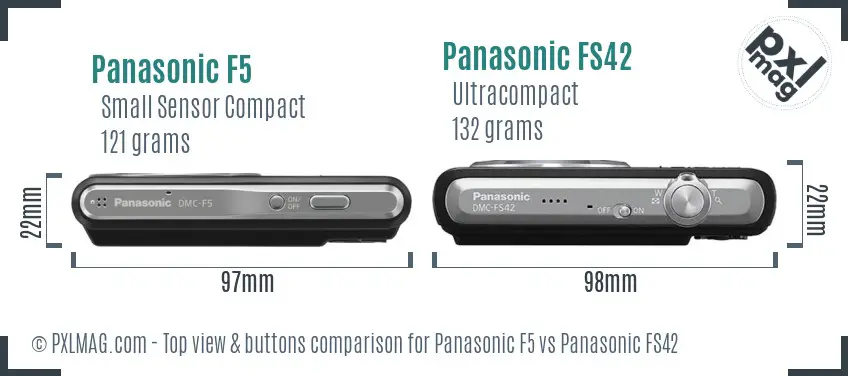 Panasonic F5 vs Panasonic FS42 top view buttons comparison