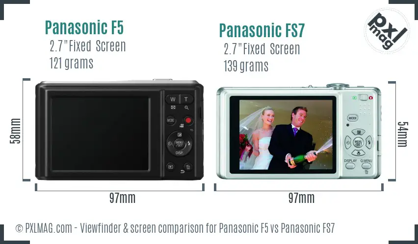 Panasonic F5 vs Panasonic FS7 Screen and Viewfinder comparison