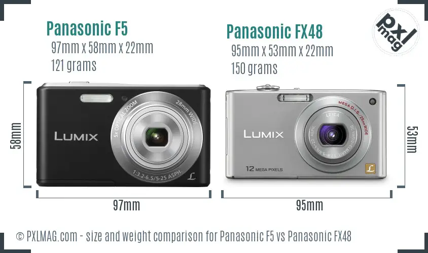 Panasonic F5 vs Panasonic FX48 size comparison