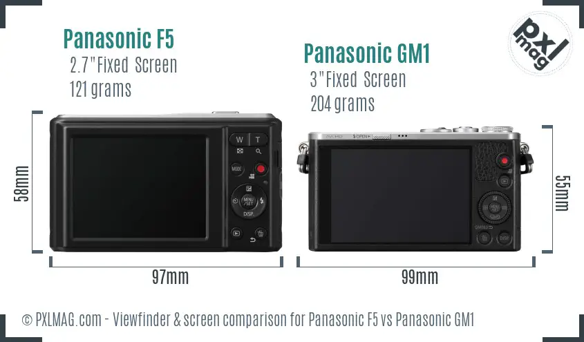 Panasonic F5 vs Panasonic GM1 Screen and Viewfinder comparison Panasonic F5 vs Panasonic GM1 Screen and Viewfinder comparison