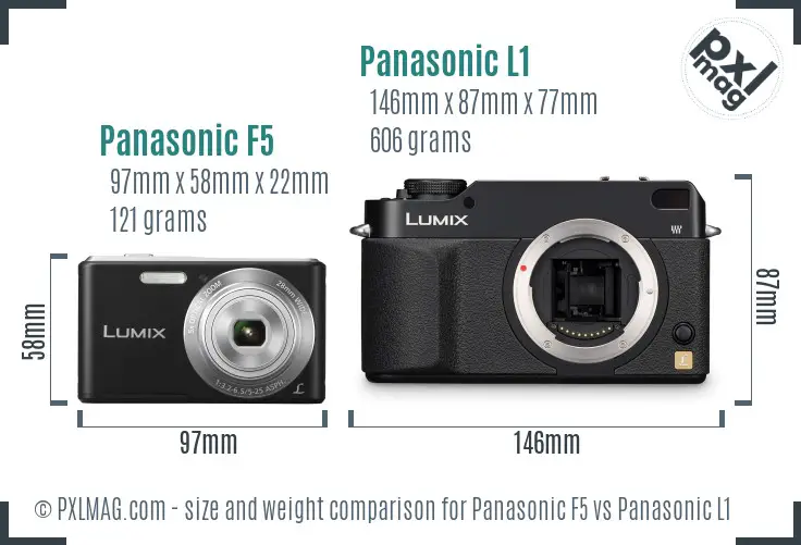 Panasonic F5 vs Panasonic L1 size comparison