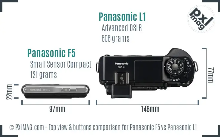 Panasonic F5 vs Panasonic L1 top view buttons comparison