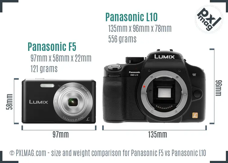 Panasonic F5 vs Panasonic L10 size comparison