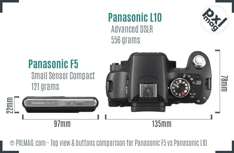 Panasonic F5 vs Panasonic L10 top view buttons comparison