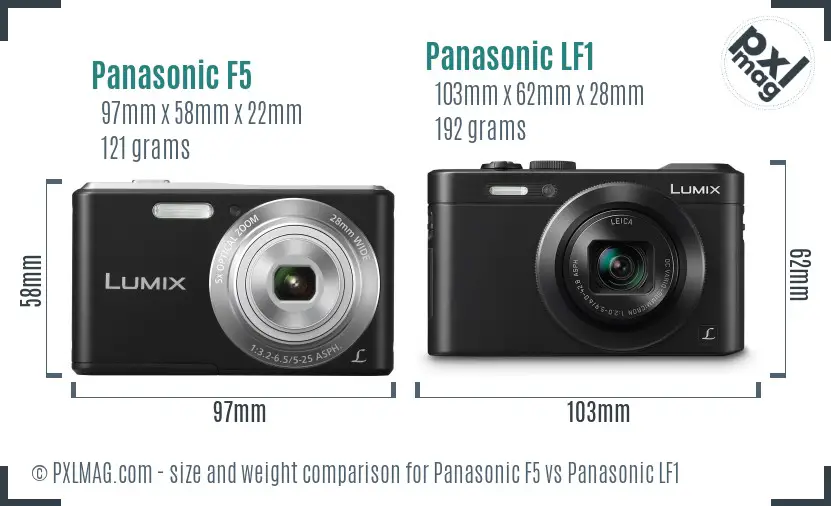 Panasonic F5 vs Panasonic LF1 size comparison