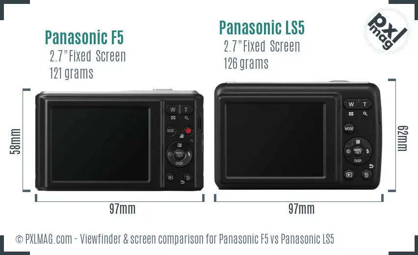 Panasonic F5 vs Panasonic LS5 Screen and Viewfinder comparison