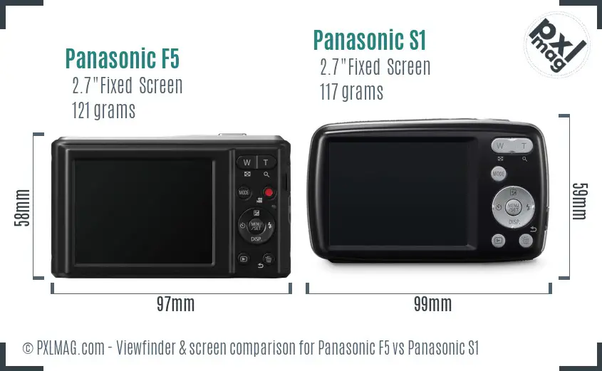 Panasonic F5 vs Panasonic S1 Screen and Viewfinder comparison