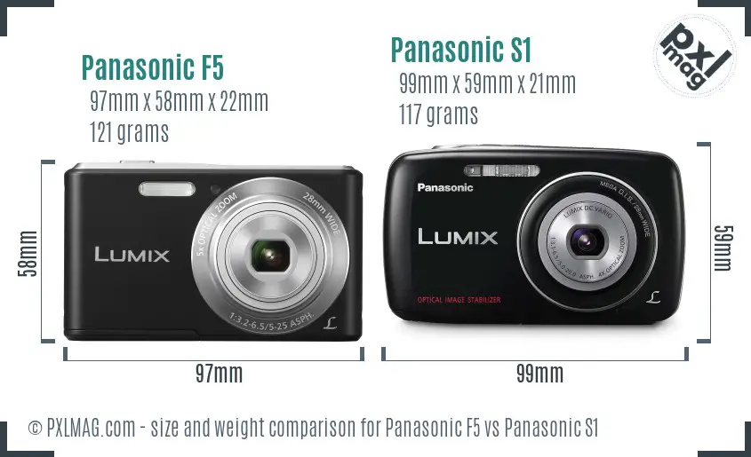 Panasonic F5 vs Panasonic S1 size comparison